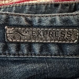 Express Blue Jeans with Classic Indigo and Contrast Stitching